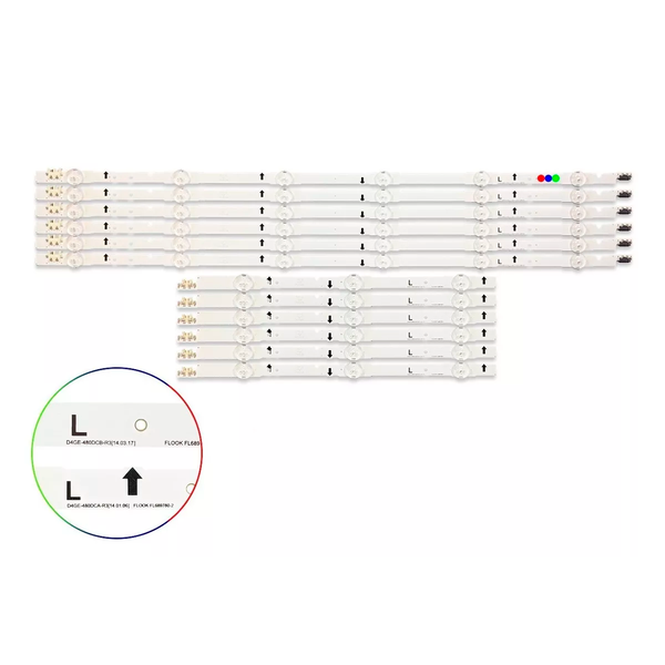 Kit Leds Compatible Samsung Un48h6400 / Un48h6400af (12tiras) - Reforzado en Aluminio.